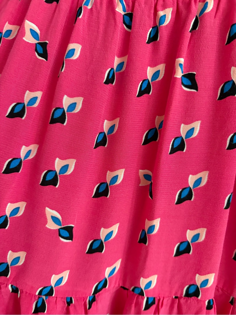 Diane Von Furstenberg Fuchsia Printed Long Sleeve Tiered Dress - Picture 7 of 7